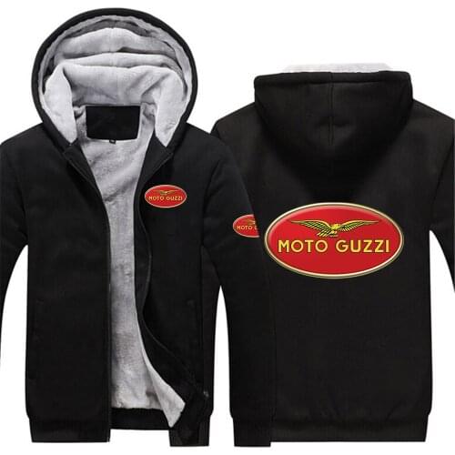 Latest Sell Hot 2021 Mans Moto Guzzi Logo Print Custom Comfortable Coat Leisure Zipper Hoodie Winter Plus Velvet Thicken Jacket