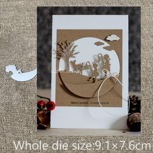 New Design Craft Metal Cutting Die cuts Semicircular fawn tree decoration scrapbook Album Paper Card Craft Embossing die cuts