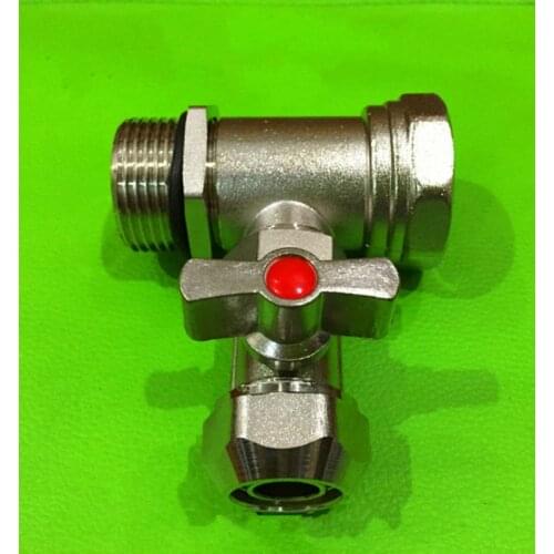 One way water manifold with live ball valve Split-body electroplating water manifold Manifold for Underfloor Heating System DN25