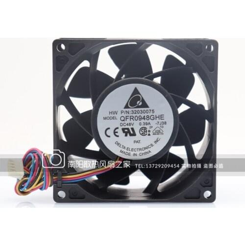 Original QFR0948GHE 9238 48V 0.39A 9CM 4-wire PWM dual ball cooling fan