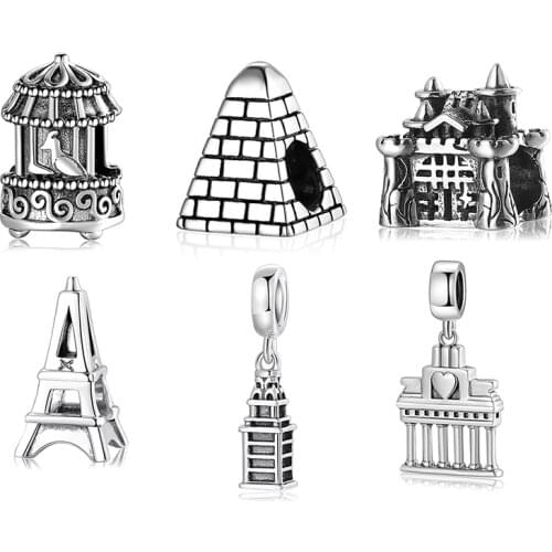 925 Sterling Silver Charm Police station Bead DIY Charms fits Kataoka Original Silver Bracelet Fine Jewelry Making Gifts