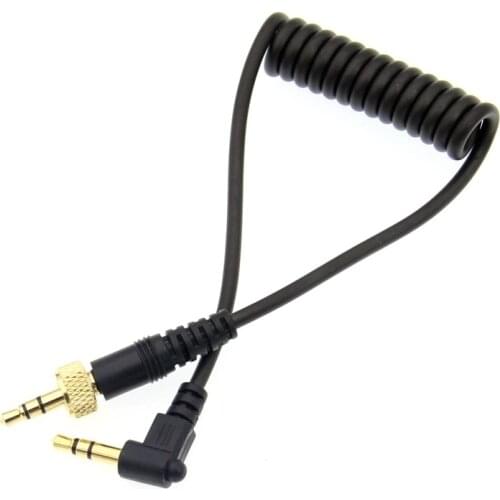 3.5mm Right Angle to 3.5mm Straight Stereo Jack Cable Camera Connect to Sony D11/V1/D21 Sennheiser Wireless Microphone