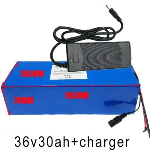 36V30ah Lithium Ion Battery Pack for Power 1000W Electric Bicycle/Motorcycle with 25A BMS and 42v2a Charger 36v 30000mah 10S 9P