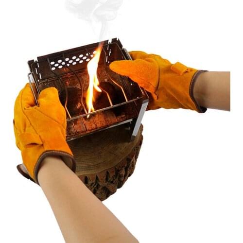 Heat-resistant Cooking BBQ Gloves Protective Anti-Scald Gloves High Temperature Resistance Oven Mitts For Home Outdoor Camping