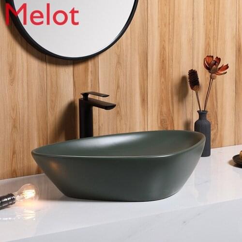 Corner tabletop basin wash basin triangle art basin Nordic Green household tabletop washbasin toilet basin