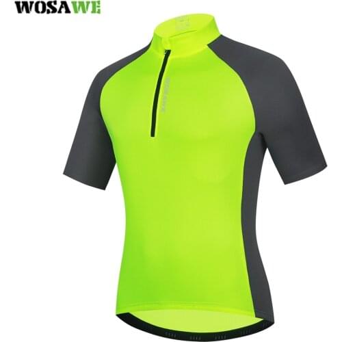WOSAWE Short Sleeve Jersey Mountain Bike T-shirt MTB DH Maillot Bicycle Shirt Uniform Cycling Clothing Sport Clothes
