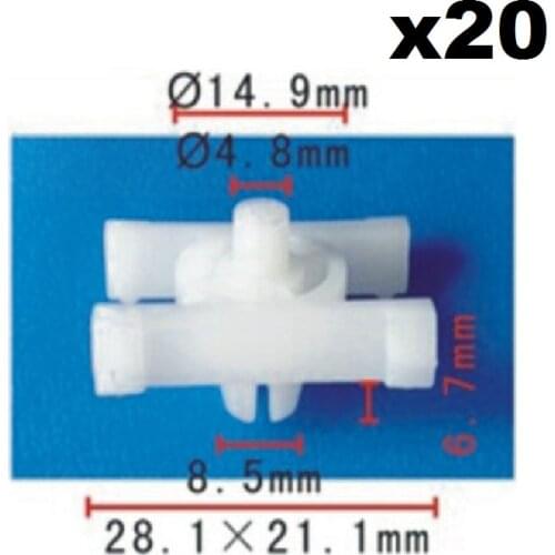 20 Pieces Door Side Impact / Rocker Moulding Clip for BMW E10 E12 E21 E30 51-13-1-829-904 / 51131829904