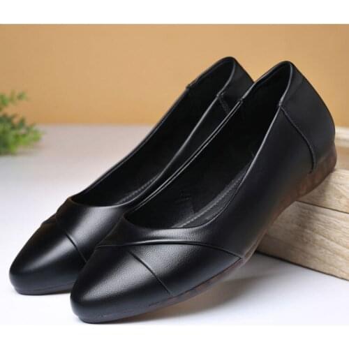 Womens Autumn Shoes Wedges Heels Slip On Soft PU Leather Woman Shoes Female Solid Pumps Fashion Ladies Walking Footwear 2021