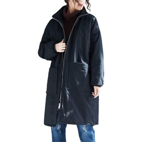 Winter Loose Parkas Women Cotton-padded jacket Plus size 4XL Thicken Coat Female Cotton Fabric Outerwear 120KG can be worn G720