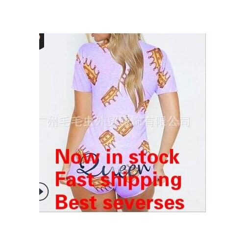 2020 New Women Sexy Print Long Sleeve Slim Button Jumpsuit Ladies Bodycon Romper Sleepwear Bodysuit Playsuit