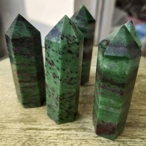 1pcs 7.9-8.5cm Natural Quartz Crystal Points Red and Green Treasure Crystal Wands for Healing