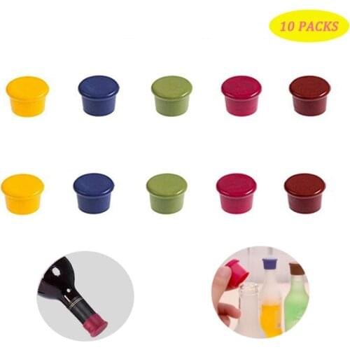 10PCS Silicone Wine Stopper Leak Free Wine Bottle Cap Fresh Keeping Sealers Beer Beverage Champagne Closures For Bar Accessories