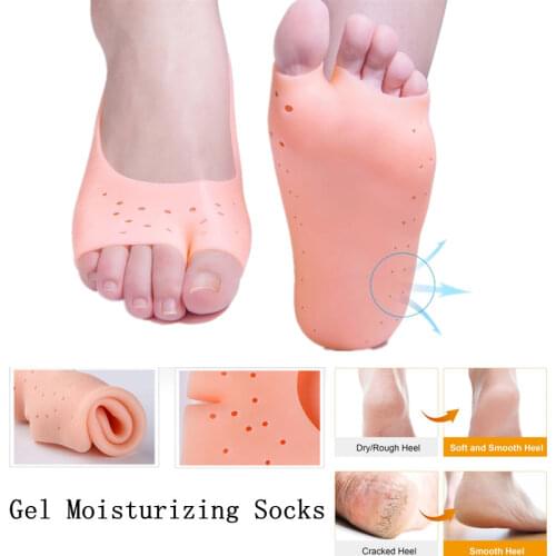2Pcs/Set Soft Silicone Moisturizing Gel Socks For Foot Care Protector Relieve Dry Cracked Peeling Heels Shoes Insole Pedicure