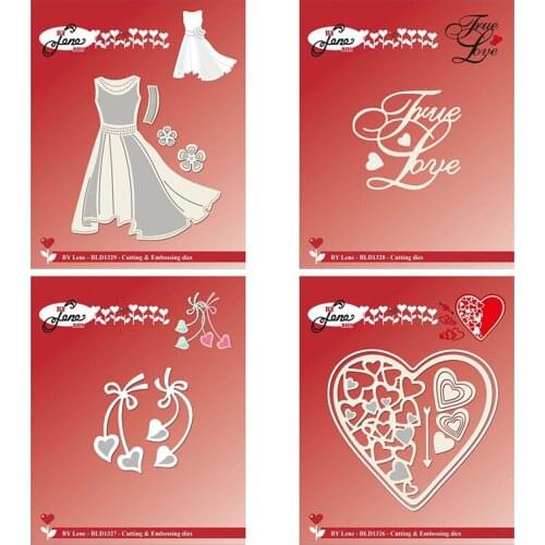 4pcs Wedding Decorations Metal Cutting Dies for DIY Scrapbooking Photo Album Decorative Embossing PaperCard Crafts Die2021