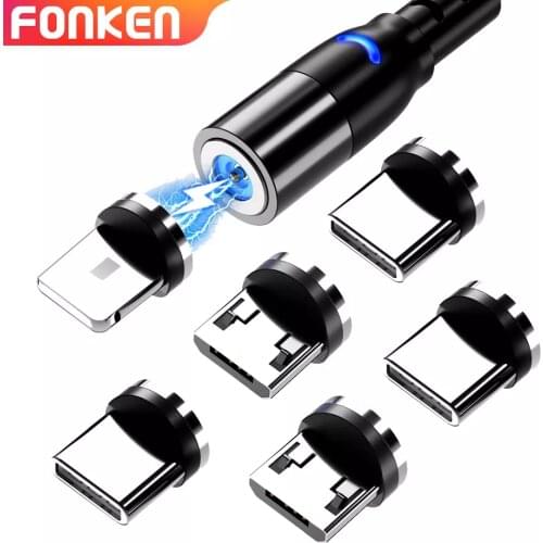 6Pcs Magnetic Tips Universal for Round Magnetic Cable Micro USB Type C Magnet Replacement Parts Mobile Phone Dust Plug Adapter