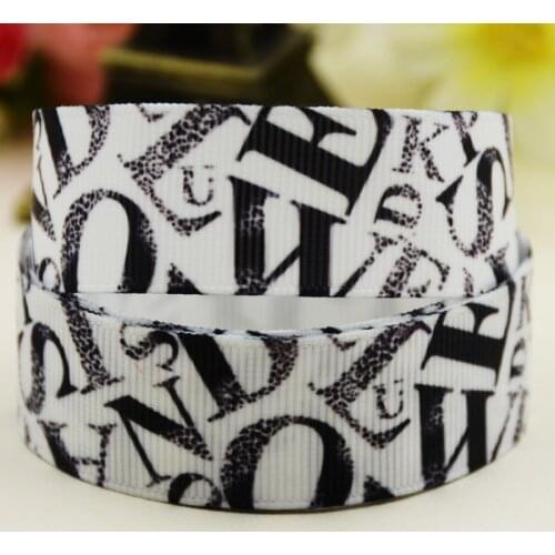 22mm 25mm 38mm 75mm Ruban satin letter printed Grosgrain Ribbon Hair Accessories party decoration 10 Yards X-02537
