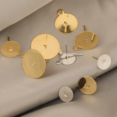 HAOSAW Choose Jewelry Accessories/Earring Stud/Cooper Materials/DIY Making/Hand Made/Genuine Gold Plating/Earring Settings