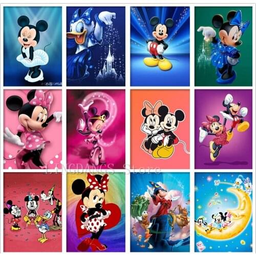 5D DIY Diamond Painting Disney Cartoon Movie Collection Mickey Minnie Fantasia Diamond Embroidery Cross Stitch Home Decor Gift