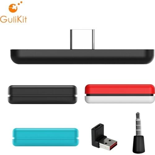 GuliKit NS07 Route Air Wireless Bluetooth Adapter Audio USB-C Transmitter with Microphone for the Nintend Switch/Lite PS4 PS5