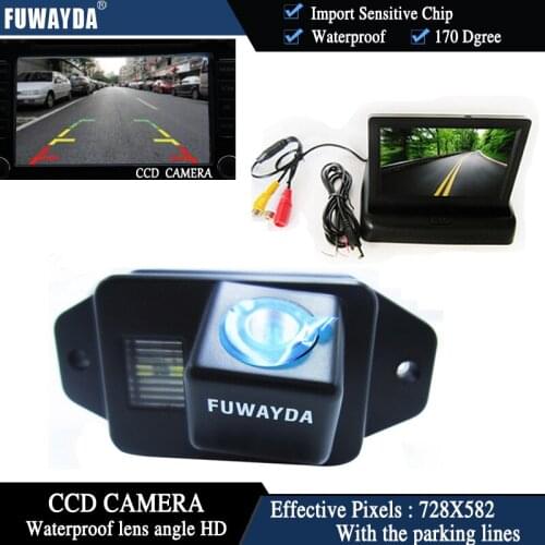 FUWAYDA Color CCD Car Rear View Camera for TOYOTA LAND CRUISER PRADO 2700 4000 + 4.3 Inch foldable LCD Monitor waterproof HD