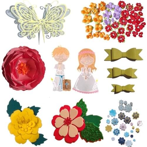 Flowers Butterfly Knot Lovely Boy Girl Metal Cutting Dies Scrapbooking DIY Crafts Card Album Making Embossing Stencil New 2021