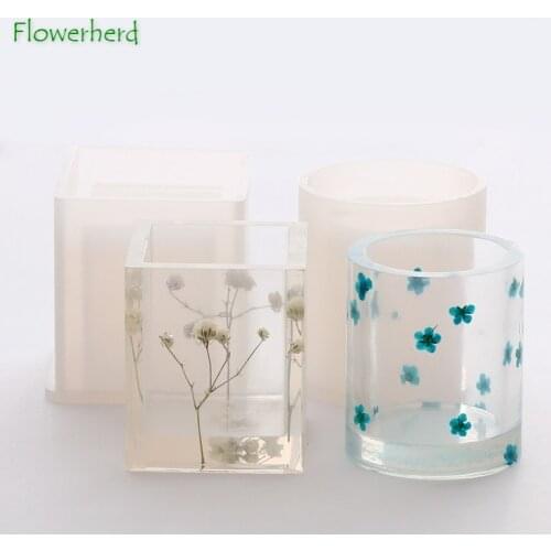 DIY Square Round Flower Pot Clay Molds Silicone Mold for Concrete Cement Molds Succulent Plants Pot Mold Concrete Planters Molds