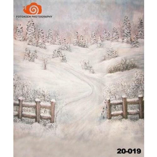 10 X 20ft Winter nature Scenic Muslin Hand-Painted Photo Backdrop Background,snow christmas photography backdrops 3X 6m