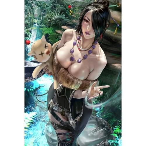 Custom Print Sexy Lulu Tifa Anime Girl Woman Art Posters Wall Hanging Picture Canvas Painting for Living Room Bedroom Decoration