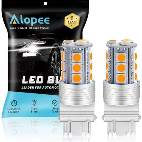 2-Pack 3157 3047 3057A 4157 5050 18 SMD 12V-24V LED Light DC Car Parking Turn Signal Light Lamps Tail Blinker Bulbs Amber/Yellow