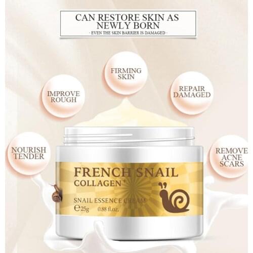 Snail Face Cream Hyaluronic Acid Moisturizing Anti-aging Repair Fade Freckles Dark Spots Remove Whitening Day Creams Face Care