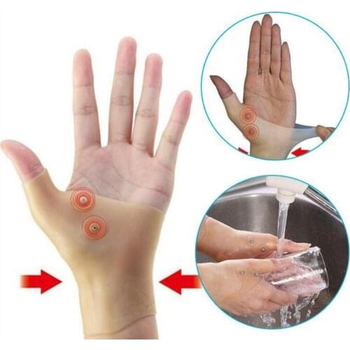 Magnetic Therapy Wrist Hand Thumb Support Gloves Silicone Gel Arthritis Pressure Corrector Pain Relief Gloves