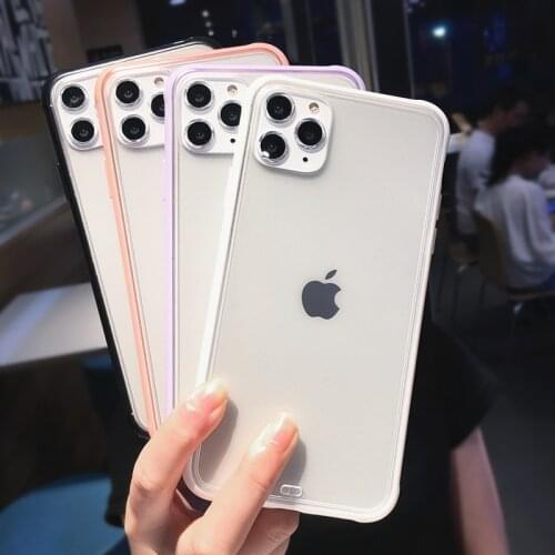 LACK Couples Matte Candy Color Edge Clear Phone Case For iphone 11 Cases For iphone X XS XR 11Pro Max 6 6S 7 8 Plus Back Cover