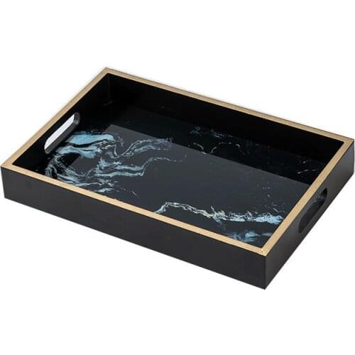 Metal tray North European style ornaments storage plate water fruit plate desktop living room tea table ornaments light luxury