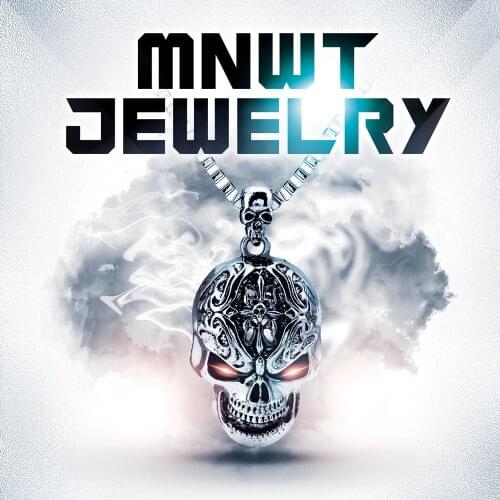 MNWT Fashion Mens Skull Pendant Gothic Necklace Punk Rock Unisex Skull Head Chain Necklaces For Men Women Halloween Gifts