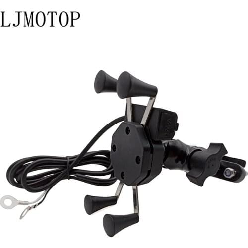 For KAWASAKI KX65 KX85 KX125 KX250 KX250F KX450F KX100 Motorcycle Phone Bracket Handlebar Holder With USB Any Smartphone GPS