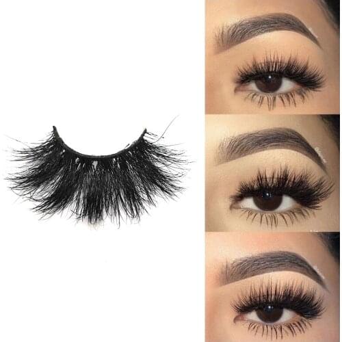 Mink Eyelashes 25mm Lashes Fluffy Messy 3D False Eyelashes Dramatic Long Natural Lashes Wholesale Makeup Mink Lashes