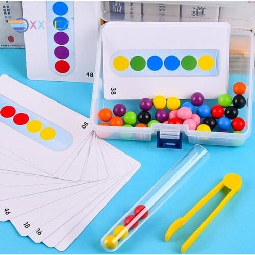 Clip Beads Test Tube Toy Children Logic Concentration Fine Motor Training Game Montessori Teaching Aids Educational Toy for Kids