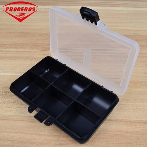 PROBEROS 6 Compartment 10.5X7.8X2.5cm Plastic Fishing Tackle Box For Fishing Lures Fishing Accessaries Hook Spoon Transparent