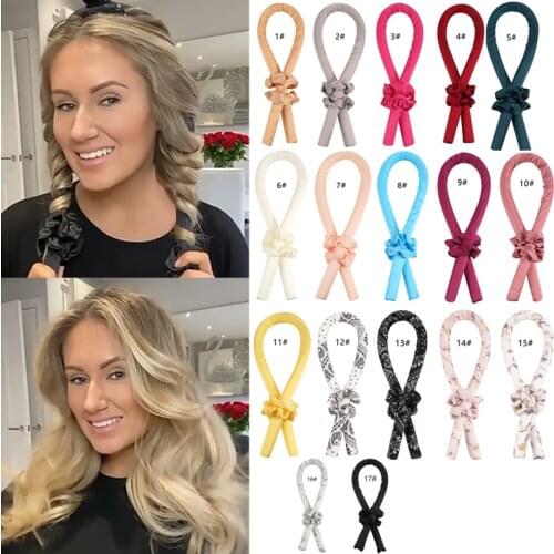 Heatless Curling Rod Headband Lazy Curler Silk Curling Ribbon Kit No Heat Hair Curler Foam Roller Hair Waves Curls Styling Tools