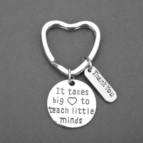 Thank You It Takes A Big Heart To Teach Little Minds Keychain Key Ring Props Gift