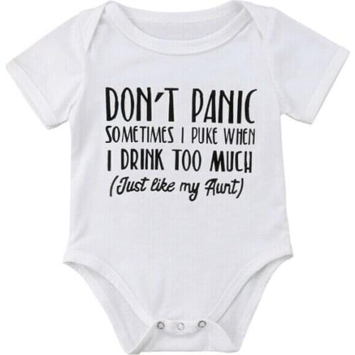 JUST LIKE MY AUNT Newborn Infant Baby Boy Girl Romper Jumpsuit Short Sleeve Playsuit Summer Cotton Clothes Outfits Sunsuit 0-18M