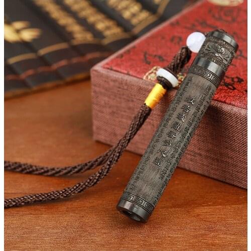 Tungsten Chinese Style Culture Wooden Usb Lighter Blowing Ignite Made of Ebony Vintage Carving Arts and Craft For