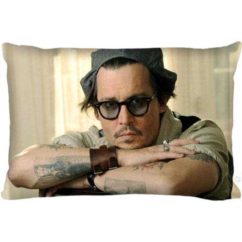 High Quality Custom Zippered Rectangle Johnny Depp Pillow Case (Two sides) New arrival Home Textile Pillow Case