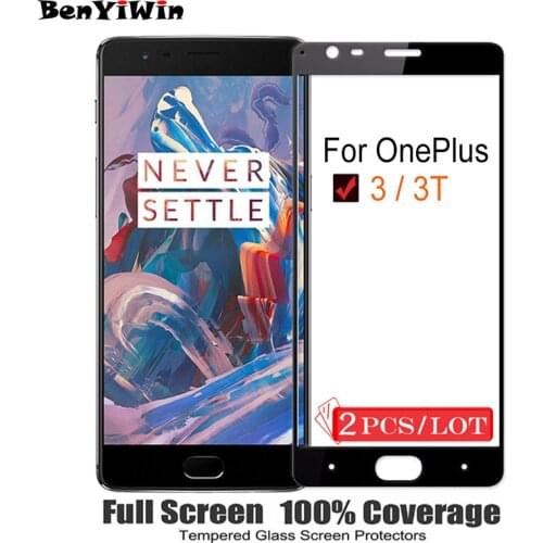2PCS 100% Original Full Cover Tempered Glass For OnePlus 3 3T 5.50" Screen Protector on Protective Glass Case For 1+ 3 3T Film