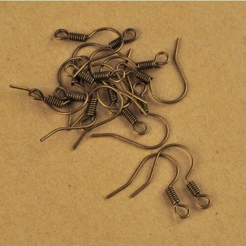 1000pcs Antique Bronze French Earring Hooks Findings Ear Hook Wire Earring Clasps For Jewelry Making