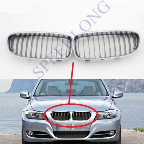 2 Pcs/Pair RH and LH Chrome Front Bumper Upper Grilles Grills Insert for BMW 3 Series E90 new model 2008-2011