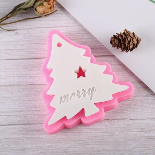 3D Christmas Tree Silicone Molds Fondant Craft Candy Chocolate Baking Tool Mould DIY Aromatherapy Plaster Decor Car Pendent