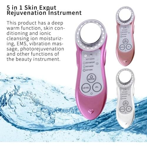 5 in 1 Skin Exput Rejuvenation Instrument Face Beauty Machine LED Photon Therapy Massager Anti-aging Wrinkle Removal Machine
