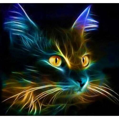 Diamond Painting Kitten DIY 3D Diamond Embroidery Cartoon Black Cat Sets For Embroidery With Beads Shine Mosaic Drawings