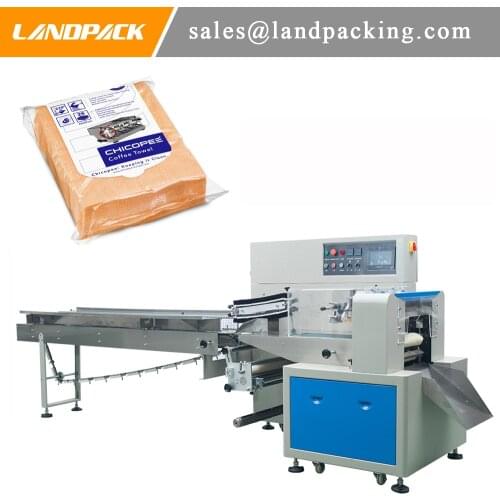 Towel Cloth Pillow Bag Automatic Flow Pack Machine